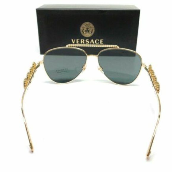 Versace Women\'s Gold and Grey Metal Sunglasses! main image 3